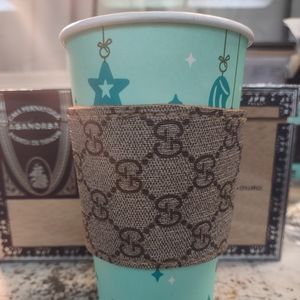 Repurposed Gucci coffee cup sleeve , Cuff